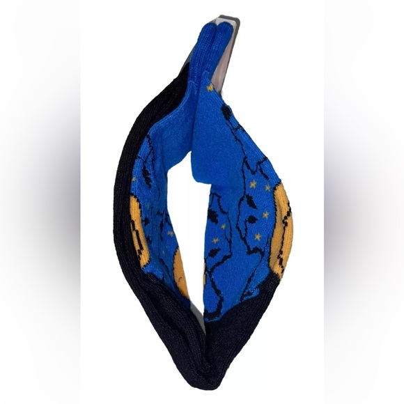 Peanuts Snoopy Crew Socks 1 Pair Men 6.5-12 Blue Orange w Pumpkin Halloween NEW! - Picture 5 of 9